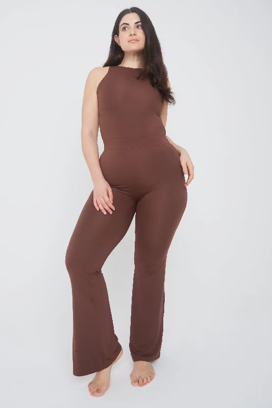 365 HIGH NECK SLEEVELESS BODYSUIT - CHOCOLATE