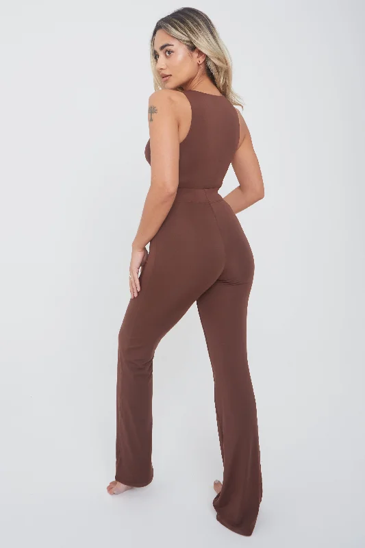 365 HIGH NECK SLEEVELESS BODYSUIT - CHOCOLATE