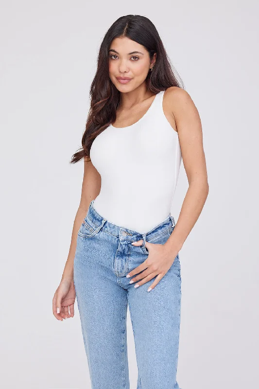 365 SCULPTING LOUNGE SCOOP BACK BODYSUIT - COCONUT MILK