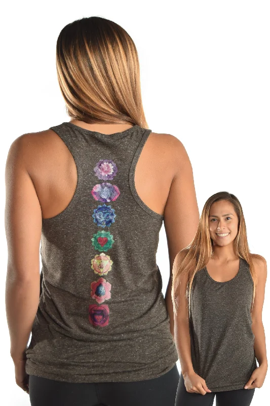 Coal Linen Racerback with Full Chakra Back