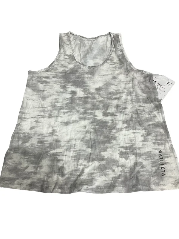 Grey & White Athletic Tank Top Athleta, Size L