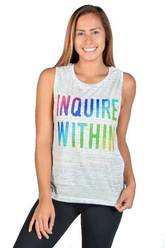 Inquire Within Rainbow Flowy Scoop Boyfriend Tee