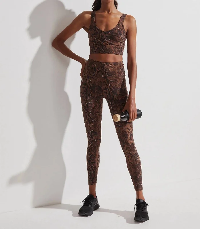 Let’S Go High Rise Legging 25 In Brown Rattlesnake