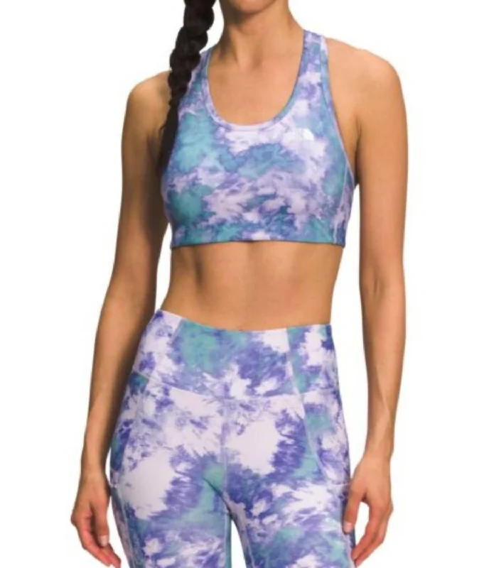 Printed Midline Bra In Lavender Fog/glacier Dye Print