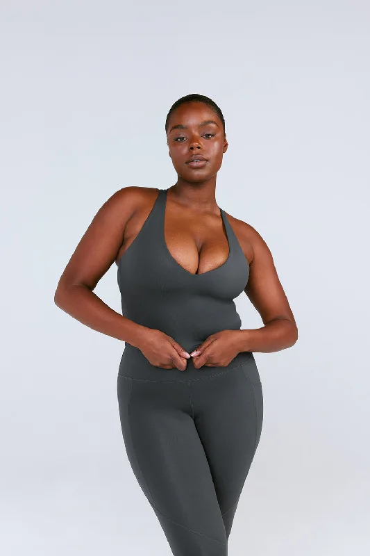 SKINLUXE BUILT-IN SUPPORT STRAPPY BACK CAMI TOP - DEEP TEAL