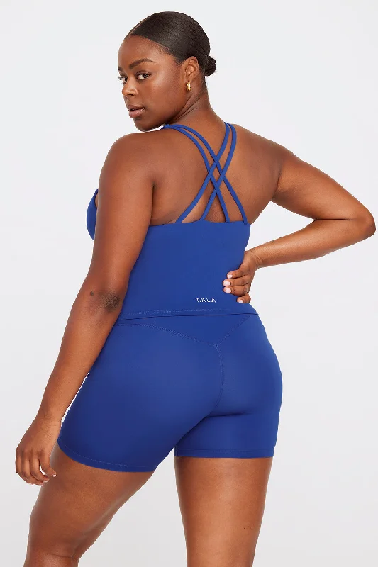 SKINLUXE BUILT-IN SUPPORT STRAPPY BACK CAMI TOP - COBALT BLUE