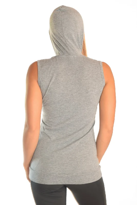 Sleeveless Triblend Hoodie  With Effortless Elegance