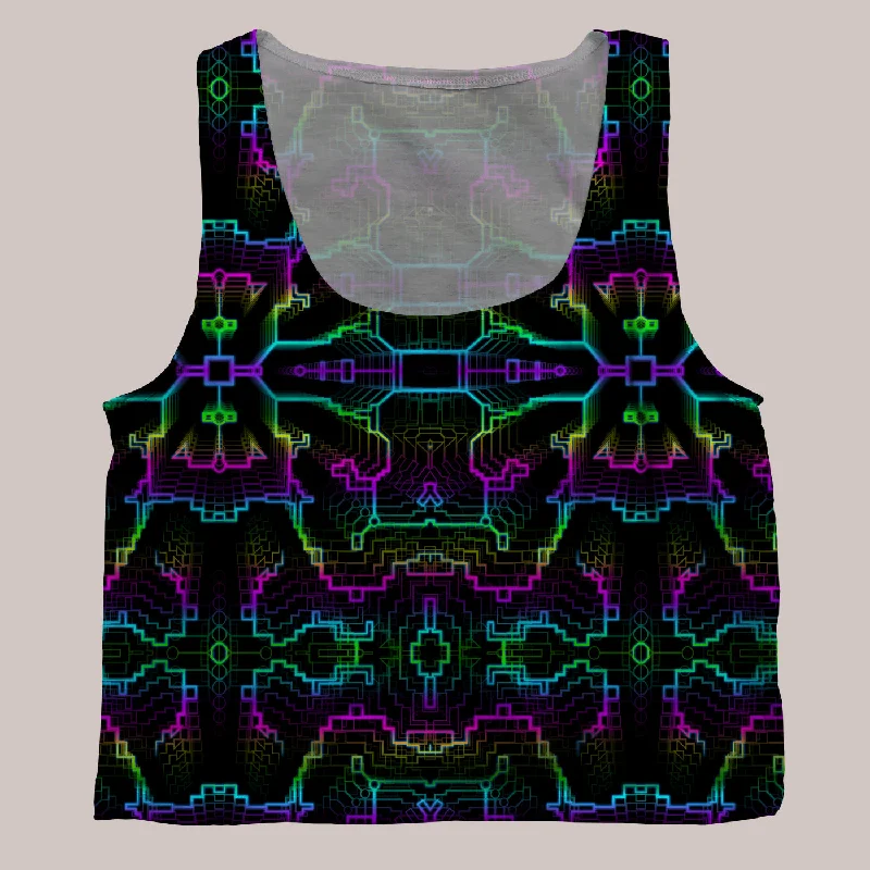 Techno Shamanic RGB ▽ T-shirt (Cropped)