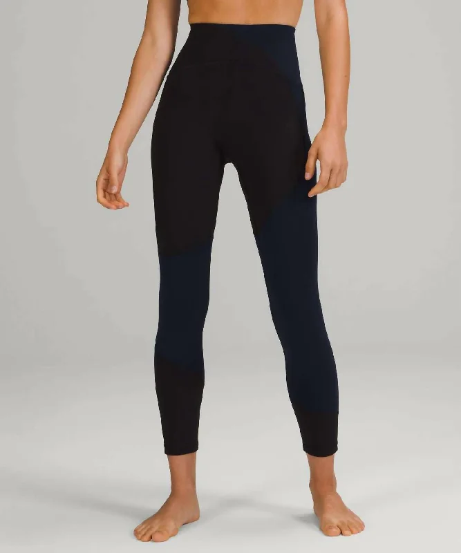 Women's Nulu Color Block Tights In Black/navy