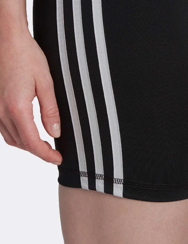 Training Essentials 3-Stripes High Waisted Short Leggings - Black