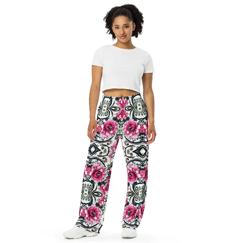 All-over print unisex wide-leg pants