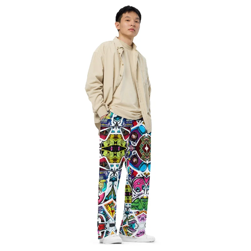 All-over print unisex wide-leg pants