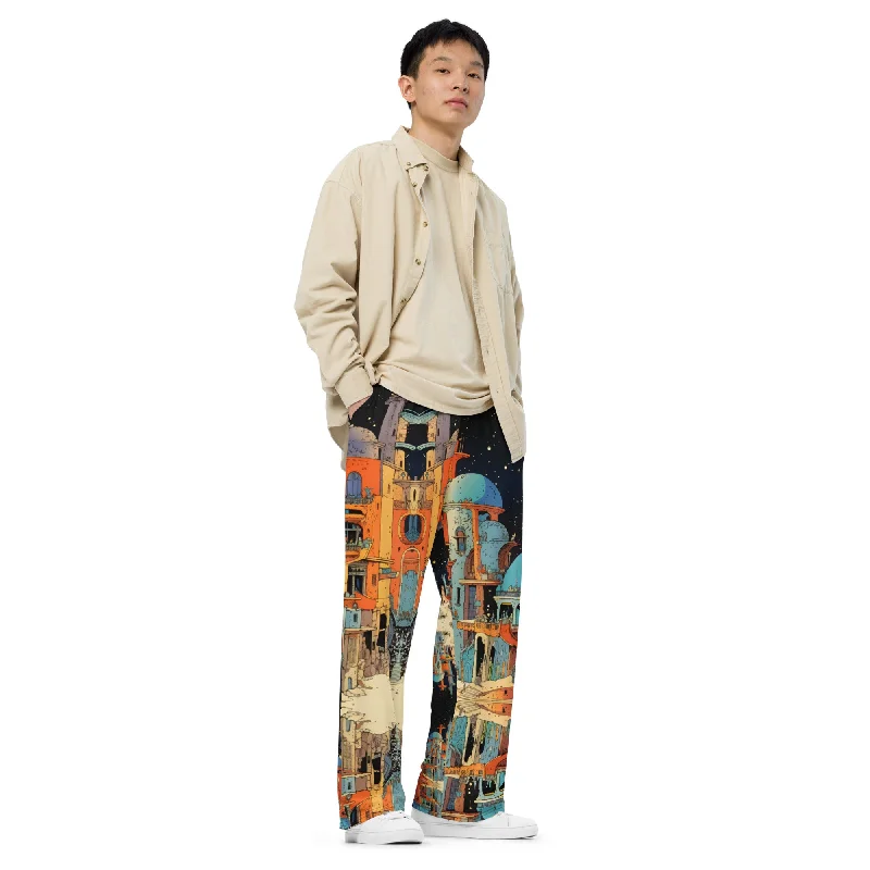 All-over print unisex wide-leg pants