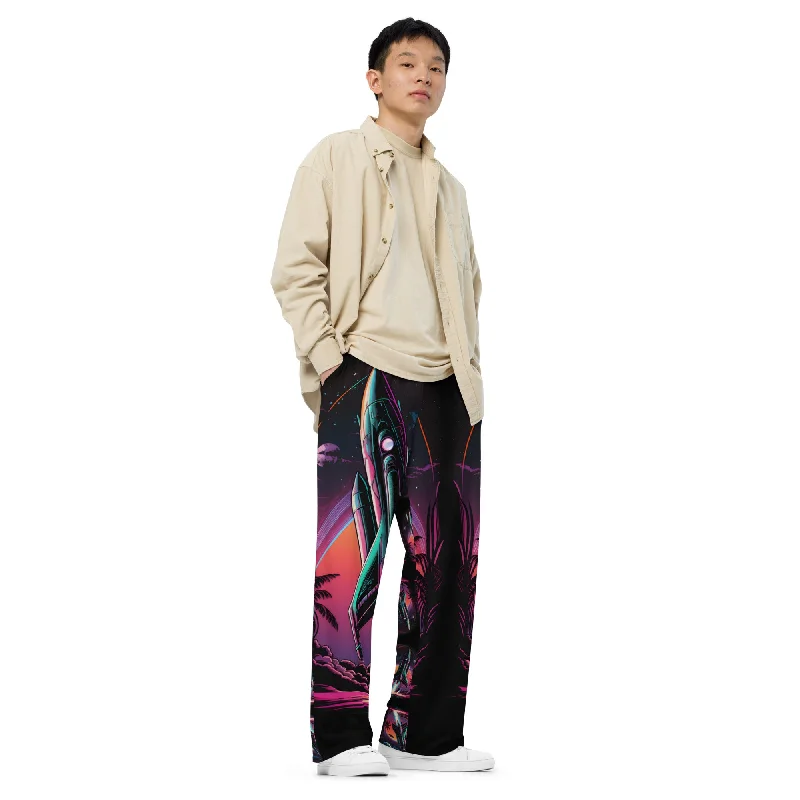 All-over print unisex wide-leg pants