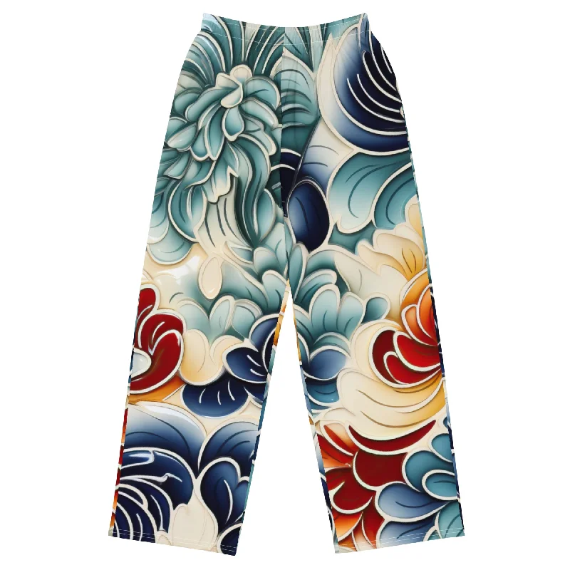 All-over print unisex wide-leg pants