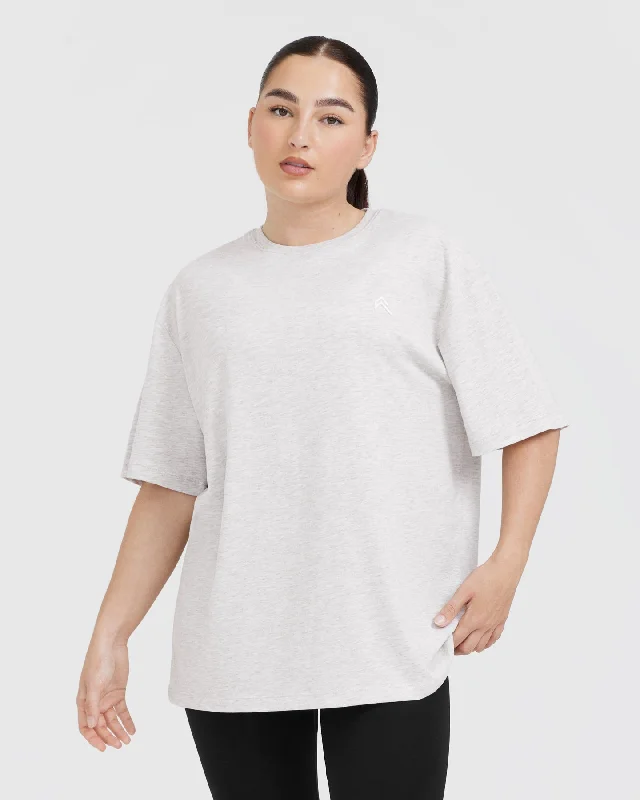 Classic Oversized Lightweight T-Shirt | Grey Marl