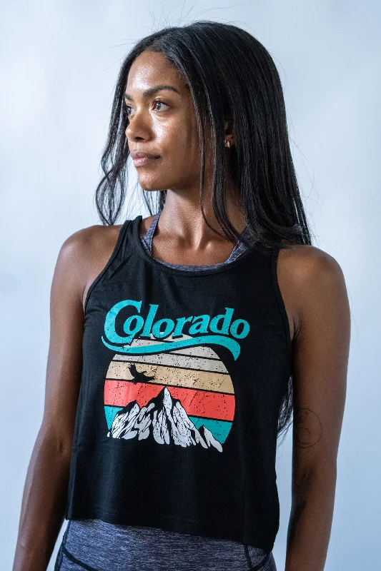 Colorado Mountain Crop Top Black