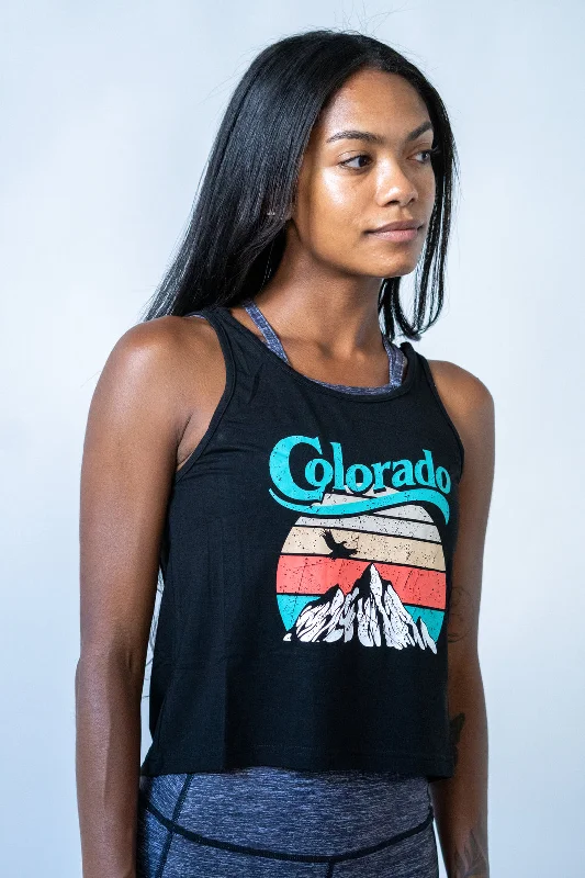 Colorado Mountain Crop Top Black