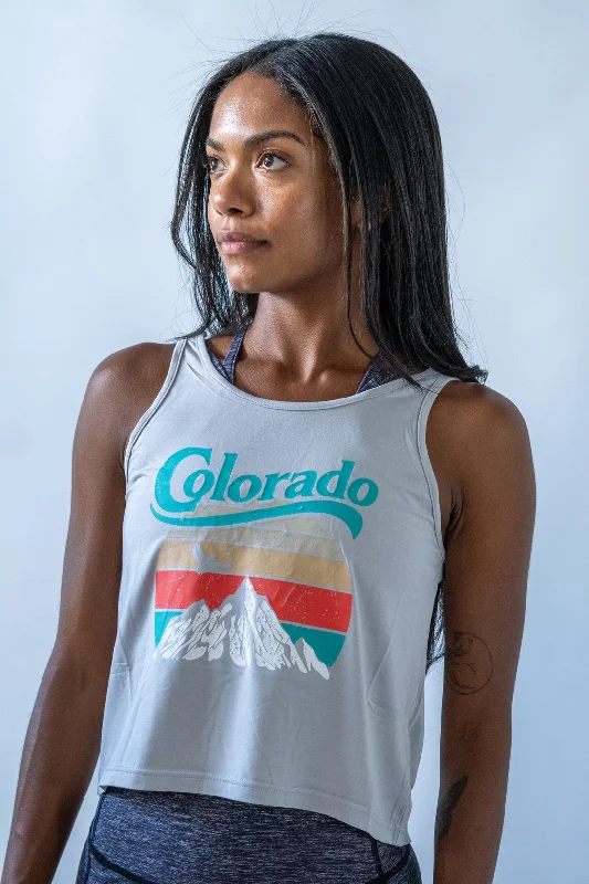 Colorado Mountain Crop Top Grey