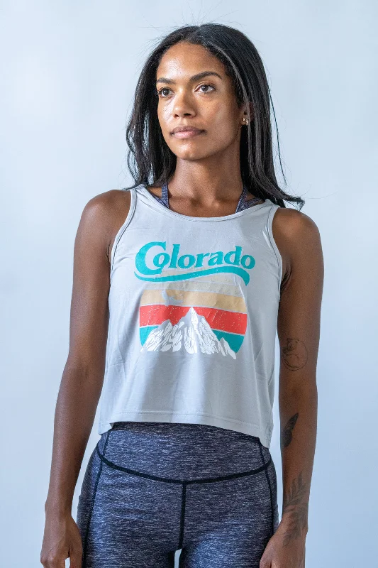 Colorado Mountain Crop Top Grey