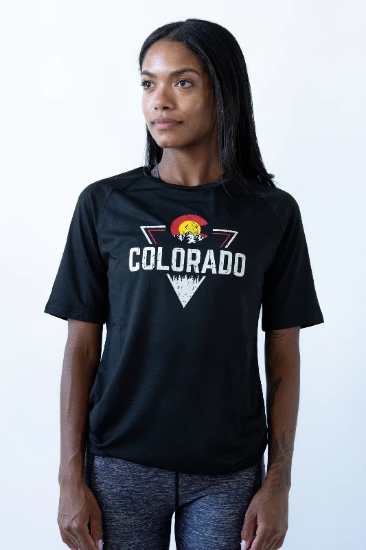 Colorado Threads Mountain Triangle Unisex Performance Tee Black