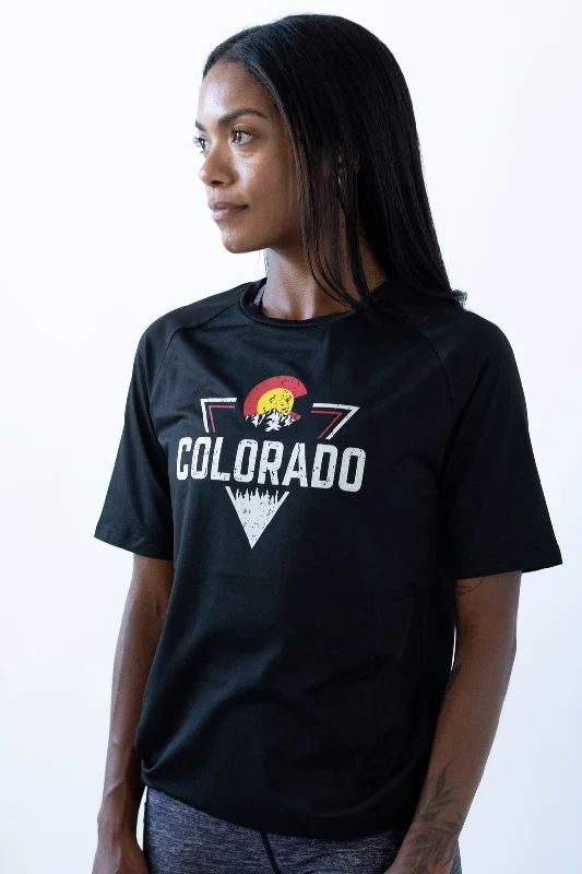 Colorado Threads Mountain Triangle Unisex Performance Tee Black