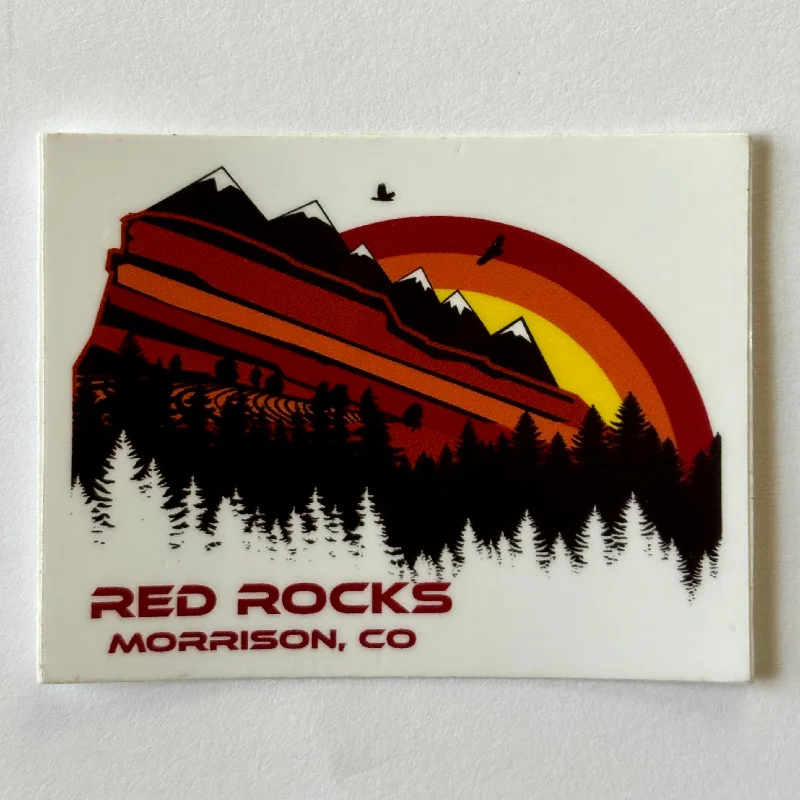 Rainbow Red Rocks Sticker