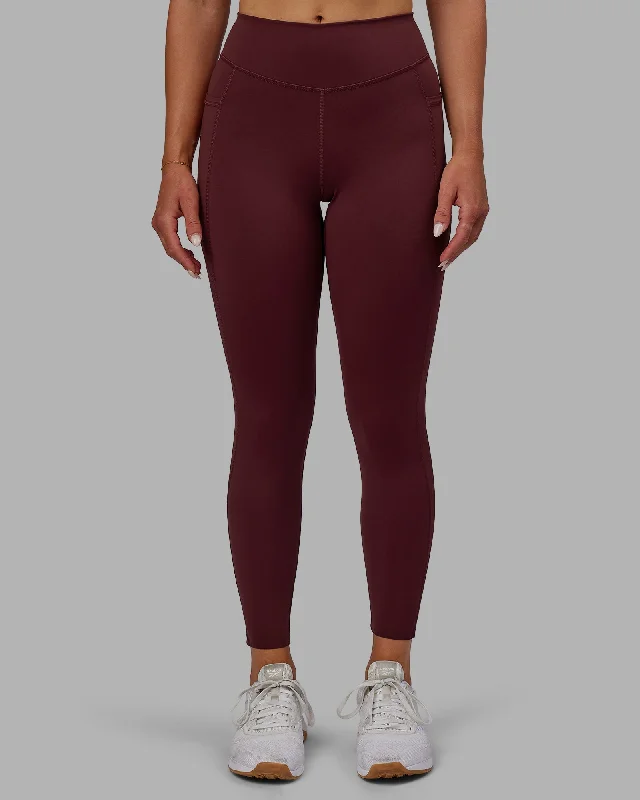 Elite 7/8 Length Leggings - Dark Cherry