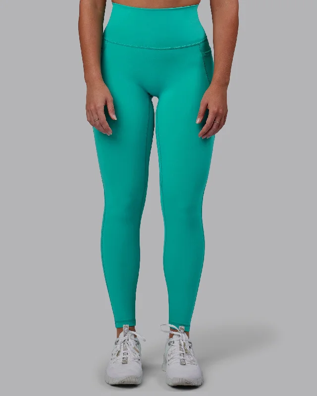 Fusion Full Length Leggings - Turquoise Tide