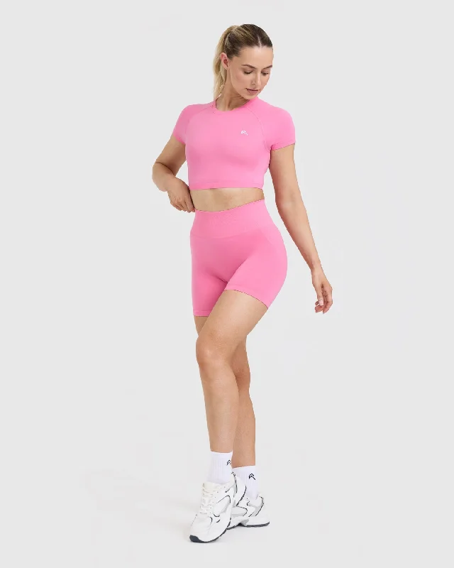 Go To Seamless Fitted Crop Top | Peony Pink