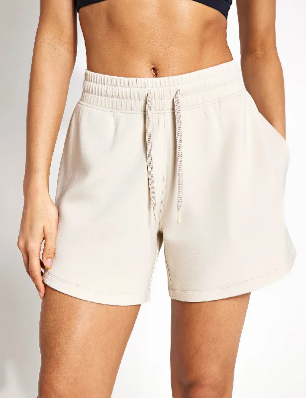 Relaxed High Waisted Shorts - Beige