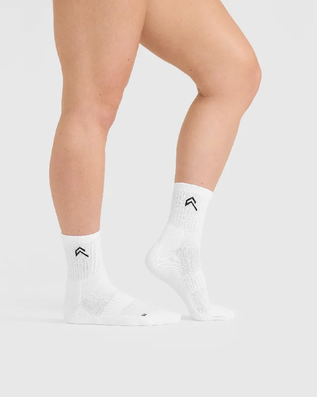 Mid Crew Socks 5 Pack | White