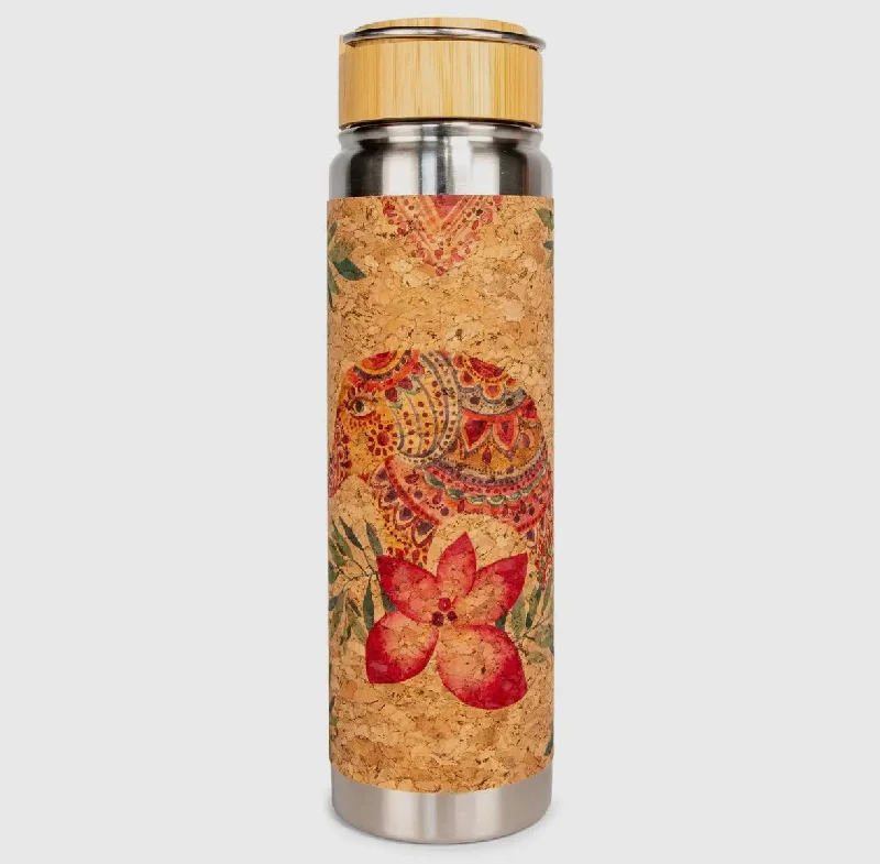 Yoloha Tropical Vibes 24oz Cork Stainless Steel Water Bottle