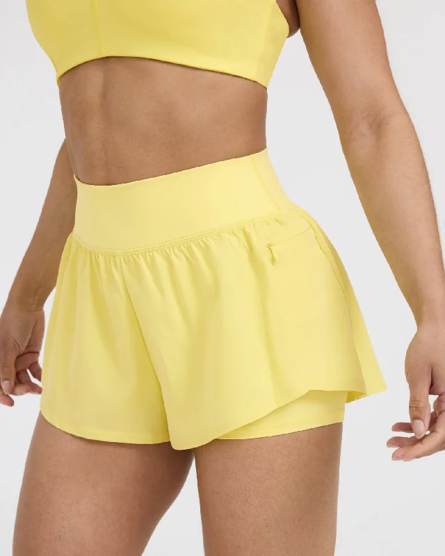 Unified Double Layer Shorts | Lemon Yellow