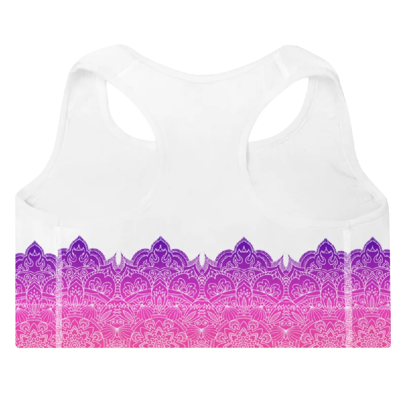 Chakra (Pink-Purple) Padded Sports bra