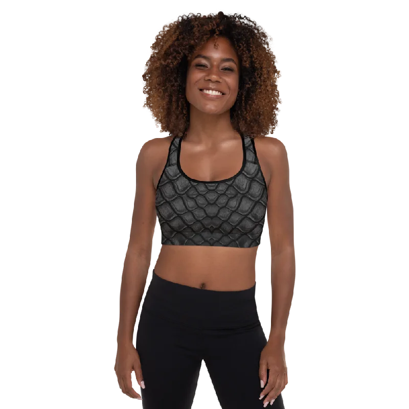 Crocodile Padded Sports Bra