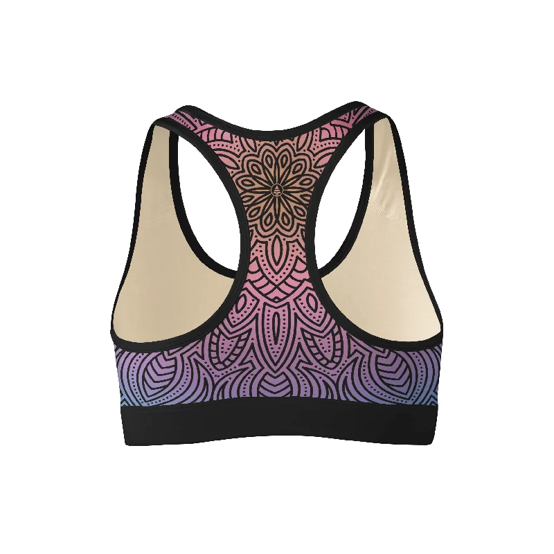 Fluorescent Mandala Sports Bra