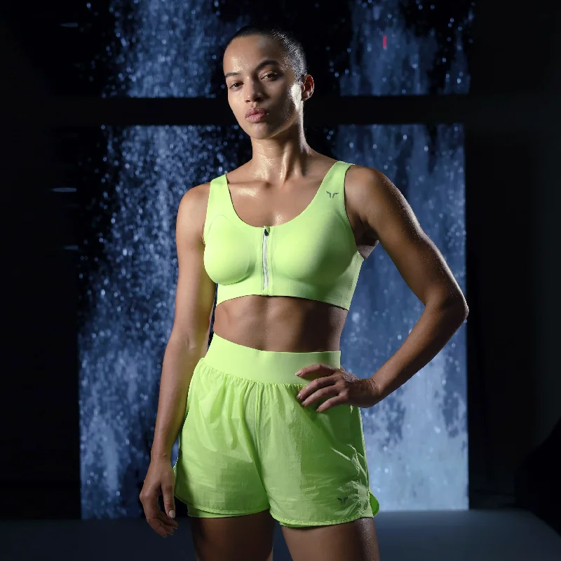 LAB360° Performance Zip Up Bra - Sharp Green