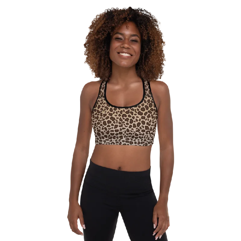 Leopard Print Padded Sports Bra