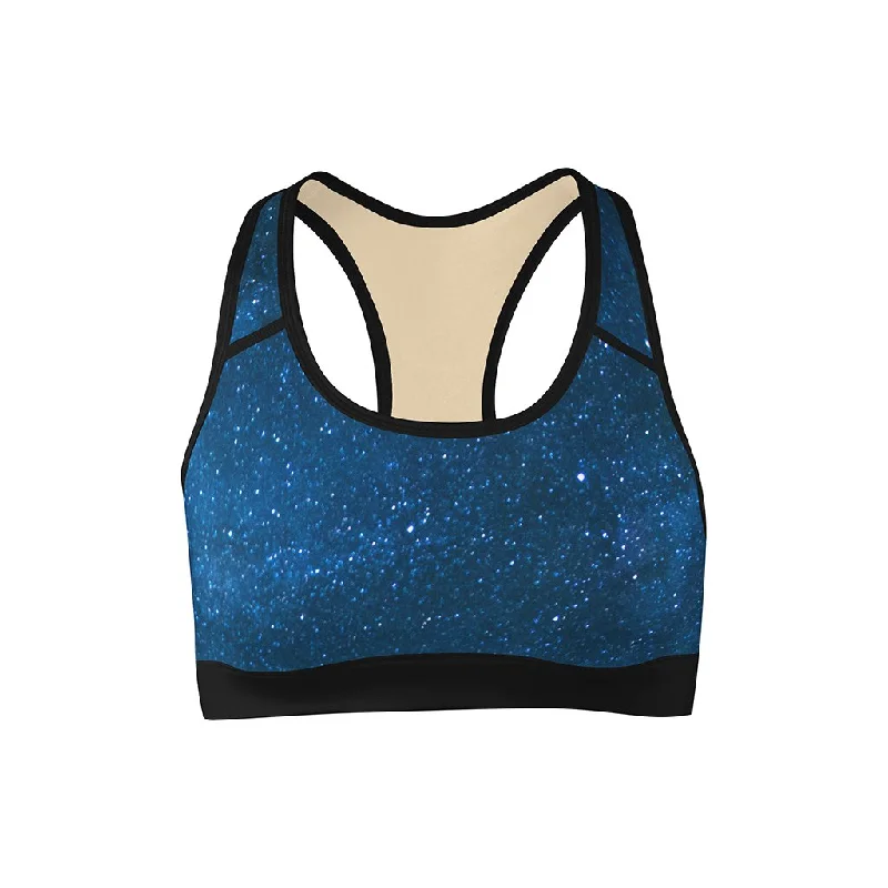 Midnight Blue Stars Sports Bra