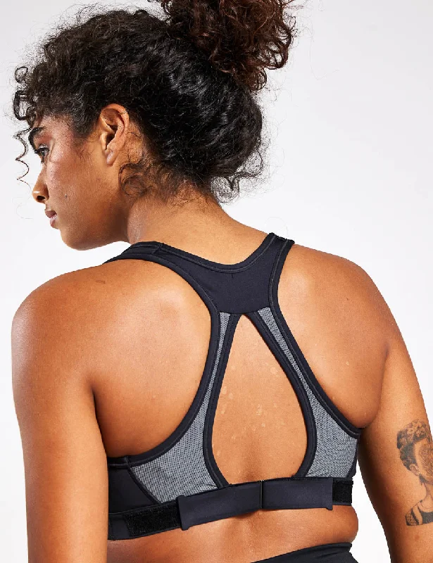 Swoosh High Support Bra - Black/Iron Grey/White