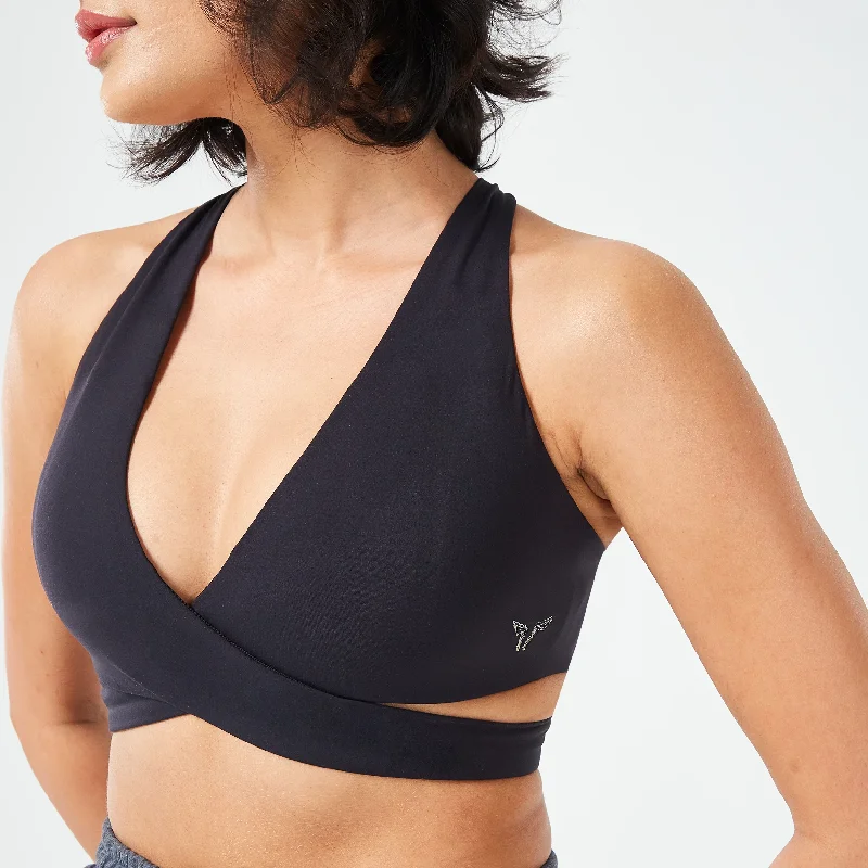 Retrograde Criss Cross Bra Top - Black