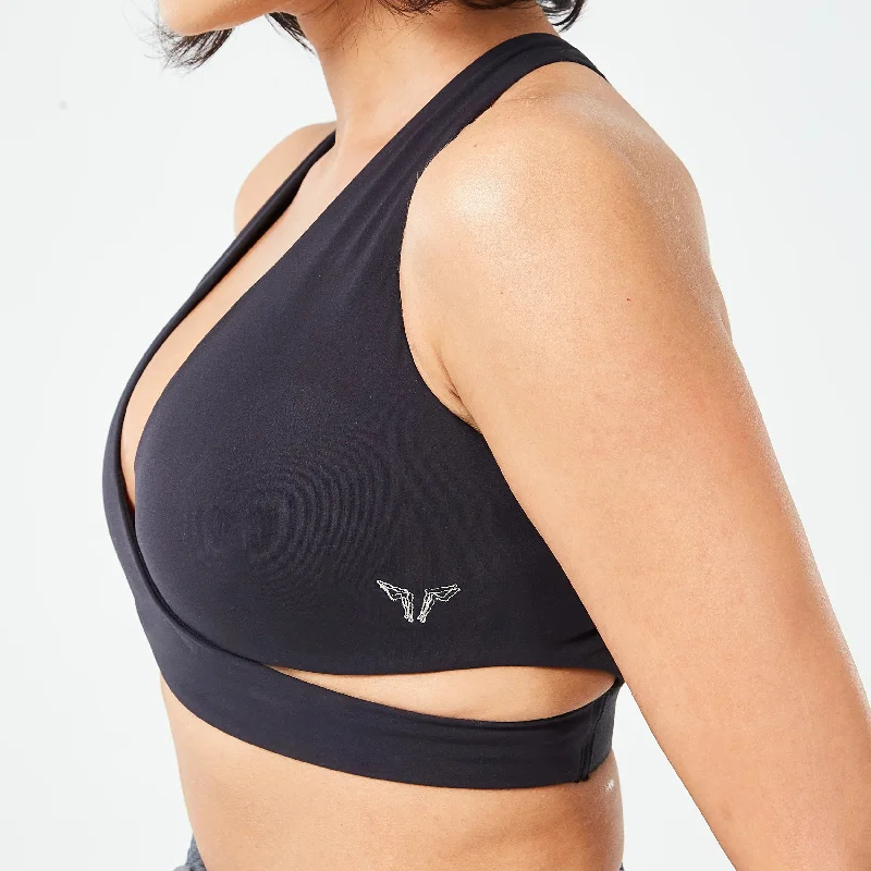 Retrograde Criss Cross Bra Top - Black