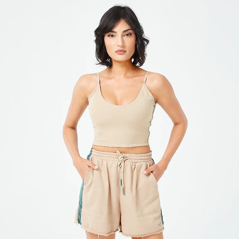 Retrograde Longline Bra Top - Cobblestone Marl