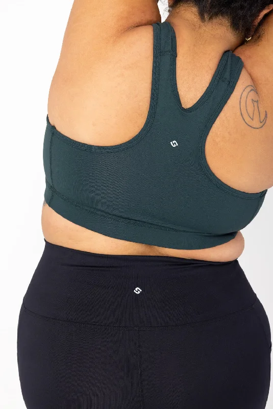 Racerback Sports Bra - Evergreen