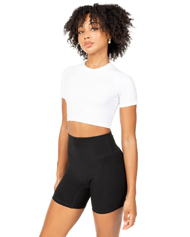 Aura Crop Tee - White