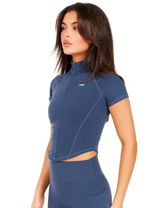 Aura Sculpt Tee - Soft Navy