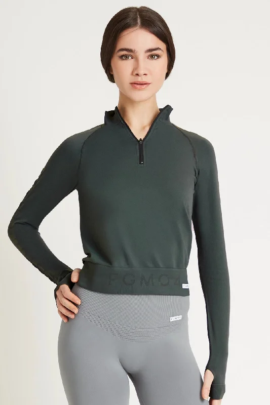 Bolero Zip Coal Green