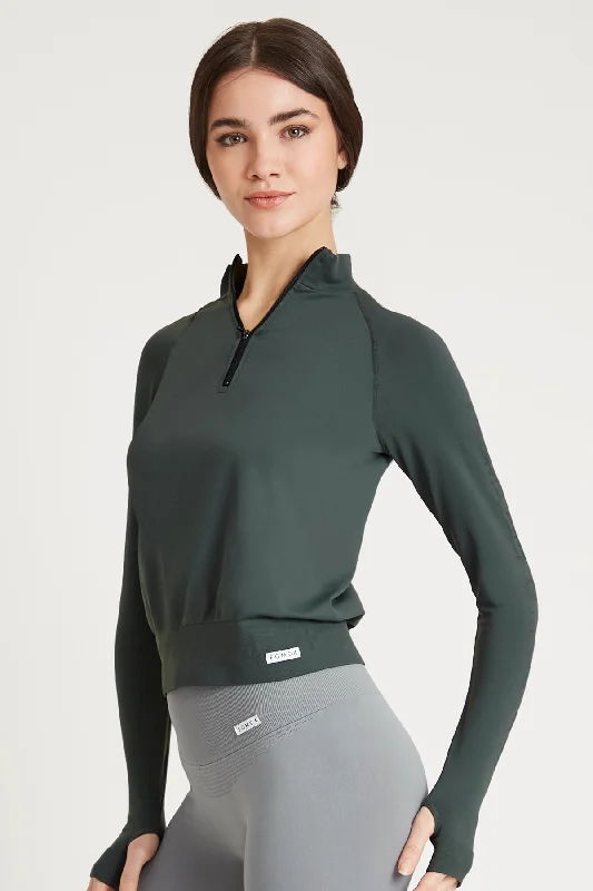 Bolero Zip Coal Green