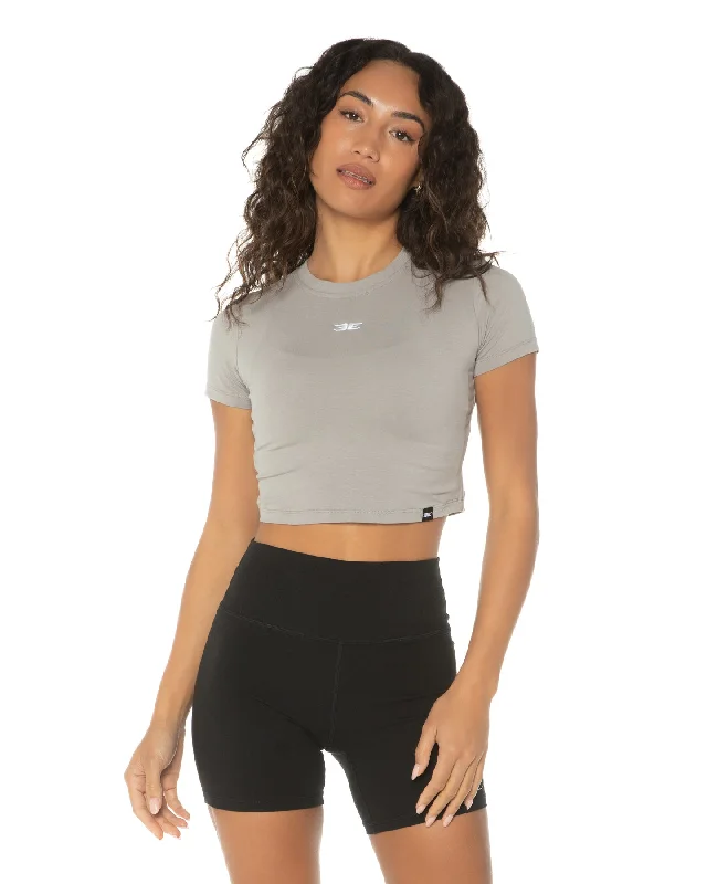 Elite Crop Tee - Smokey Grey